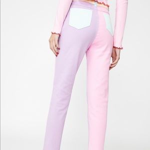 Sugar Thrillz Pastel Colorblock Denim Pants